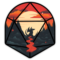 Crit Stones Young Dragon d20 Sticker