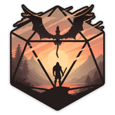 Crit Stones The Staredown d20 Sticker