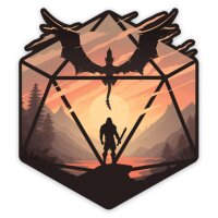 Crit Stones The Staredown d20 Sticker