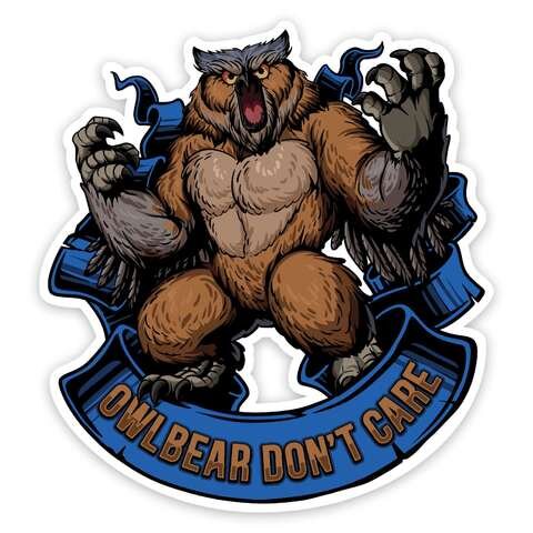 Crit Stones Owlbear Dont Care Sticker