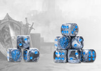 Conquest Hundred Kingdoms Logo on Grey Marbled Dice with...