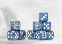 Conquest Nords Logo on Blue Marbled Dice with White Pips...