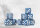 Conquest Nords Logo on Blue Marbled Dice with White Pips - 24 per pack