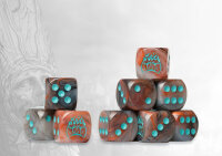 Conquest Old Dominion Logo on Brown Marbled Dice with...
