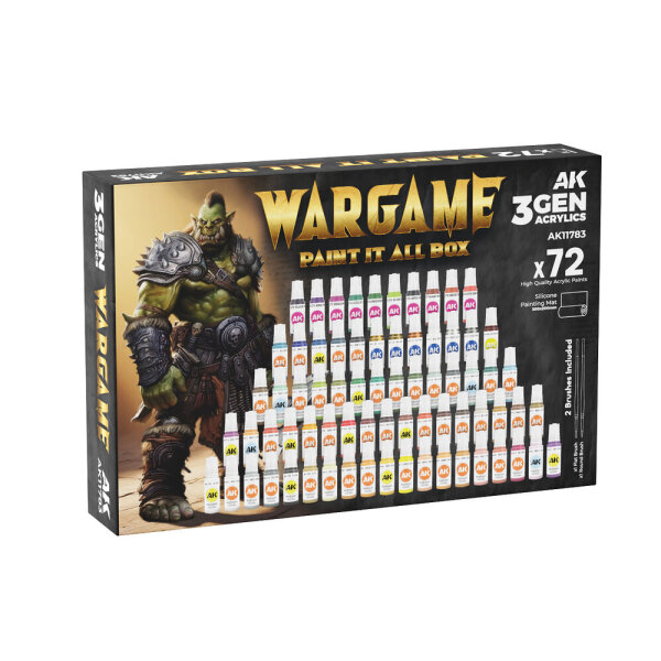 AK Wargame Paint It All Box 72 Colors 3Gen
