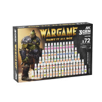 AK Wargame Paint It All Box 72 Colors 3Gen