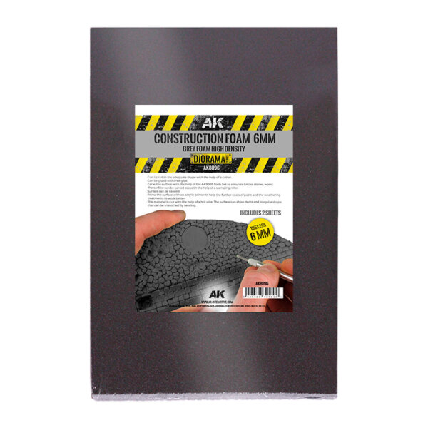 AK Construction Foam 6MM - Blue Foam 195 x 295 MM (2 Sheets)