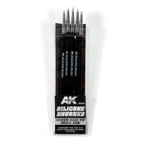 AK Set of 5 Silicone Brushes Medium Hard Tip Small AK