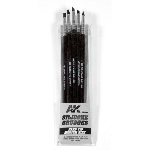 AK Set of 5 Silicone Brushes Hard Tip Medium AK