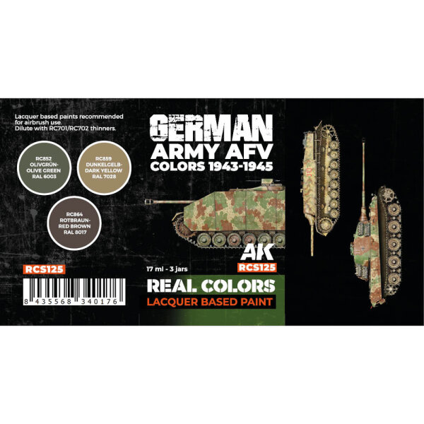 AK Real Colors German Army AFV Colors 1943-1945 SET