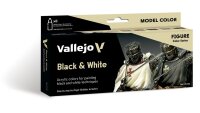 Vallejo Black and White Set (70151) - 8 Farben