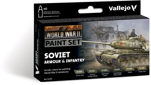 Vallejo Model Color: WWII Paint Set Soviet Armour & Infantry