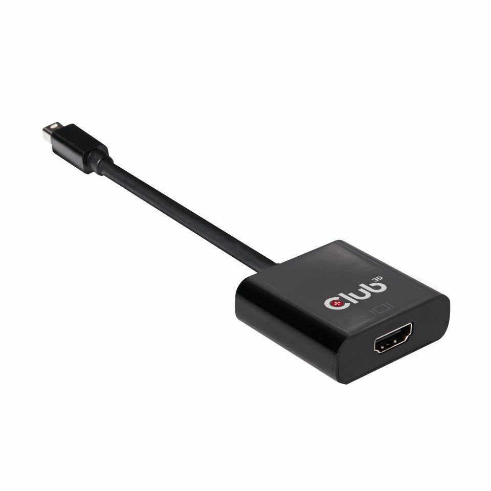 Club 3D Mini DisplayPort 1.2 auf HDMI 2.0 UHD Aktiver Adapter, DisplayPort 1.2, HDMI 2.0, 0,15 m, Schwarz