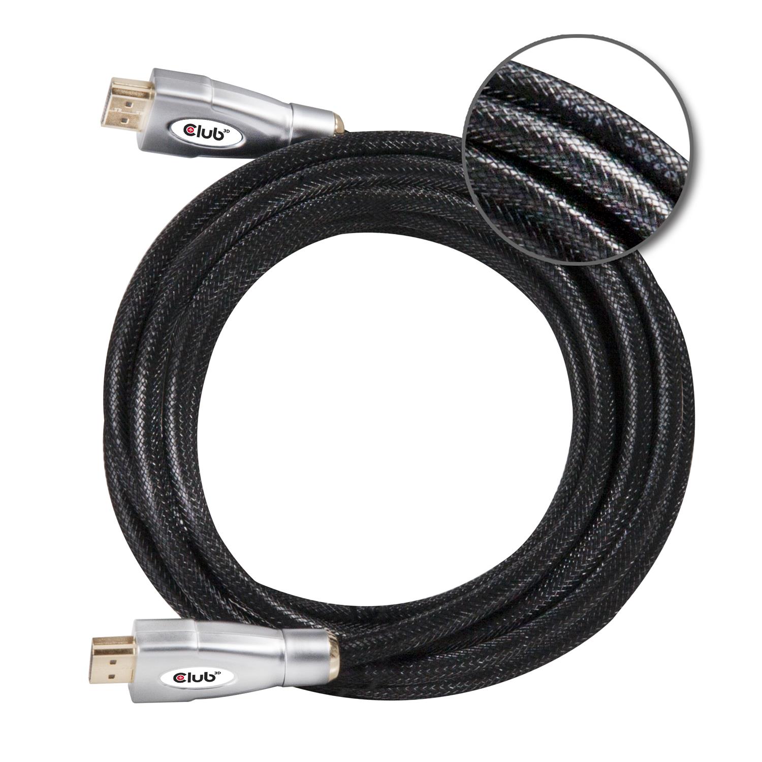 Club 3D HDMI 2.0 4K60Hz UHD Kabel 5 meter, 5 m, HDMI Typ A (Standard), HDMI Typ A (Standard), 3D, 18 Gbit/s, Schwarz