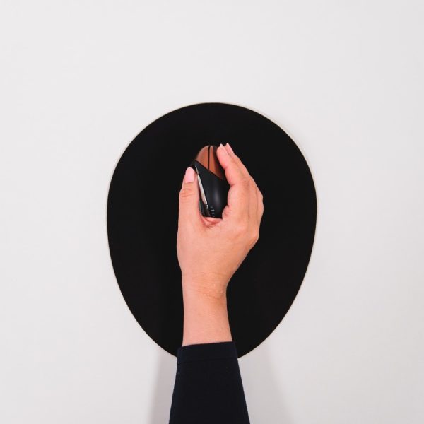 Zweites Bild vonBakker The Egg Ergo Mouse Pad, Schwarz, Einfarbig, Gummi, Textil, Anti-Rutsch-Basis