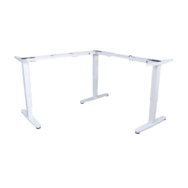 Equip ERGO Elektrisches-Sitz-Steh Tischgestell in L-Form, Dreifachmotor, Weiß, Tischrahmen, Metall, Weiß, White, 1801 mm, 600 mm
