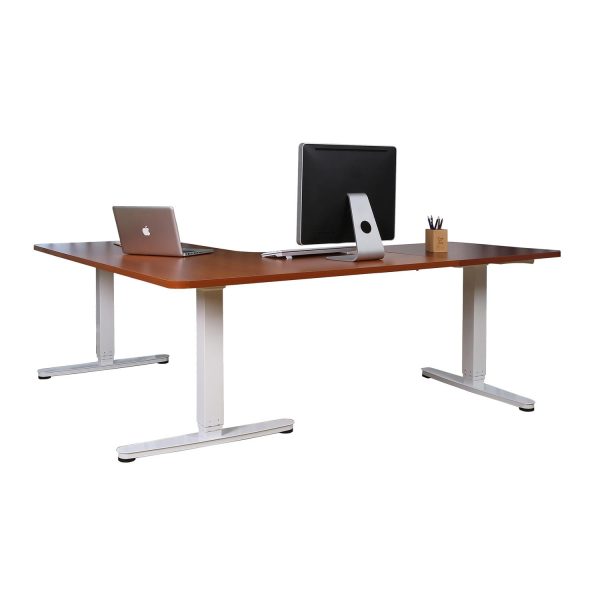 Zweites Bild vonEquip ERGO Elektrisches-Sitz-Steh Tischgestell in L-Form, Dreifachmotor, Weiß, Tischrahmen, Metall, Weiß, White, 1801 mm, 600 mm