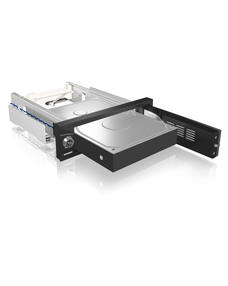 ICY BOX IB-168SK-B, 13,3 cm (5.25"), Carrier Panel, 3.5", SATA, SATA II, SATA III, Schwarz, Kunststoff, Edelstahl