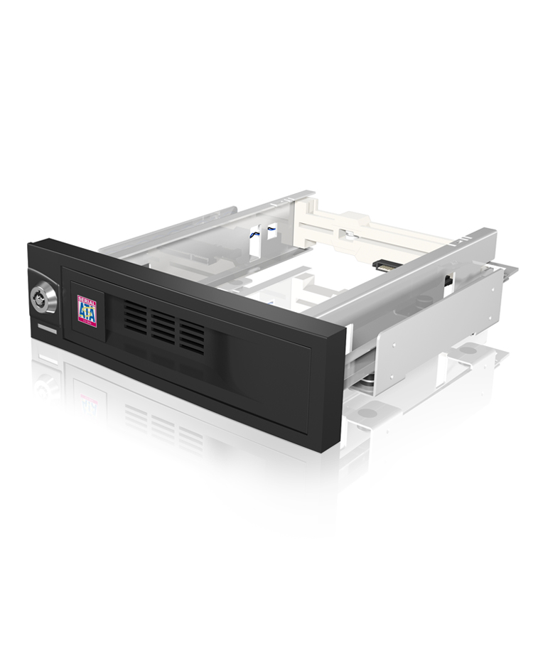 Zweites Bild vonICY BOX IB-168SK-B, 13,3 cm (5.25"), Carrier Panel, 3.5", SATA, SATA II, SATA III, Schwarz, Kunststoff, Edelstahl