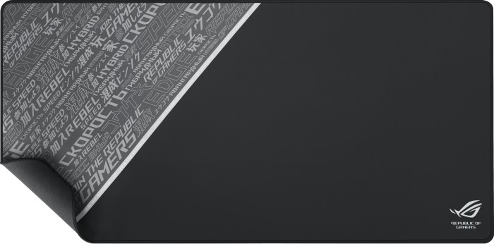 Zweites Bild vonASUS ROG Sheath BLK LTD, Schwarz, Grau, Weiß, Stoff, Gummi, Anti-Rutsch-Basis, Gaming-Mauspad
