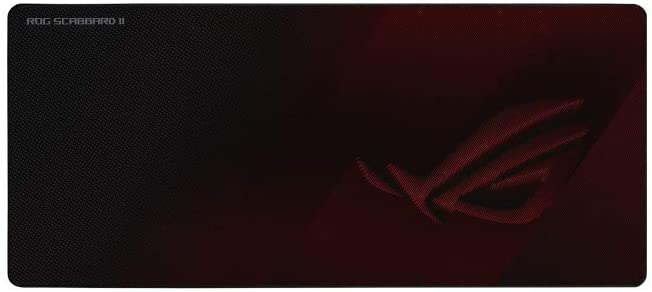 ASUS ROG Strix Scabbard II, Schwarz, Rot, Abbildung, Stoff, Gummi, Anti-Rutsch-Basis, Gaming-Mauspad
