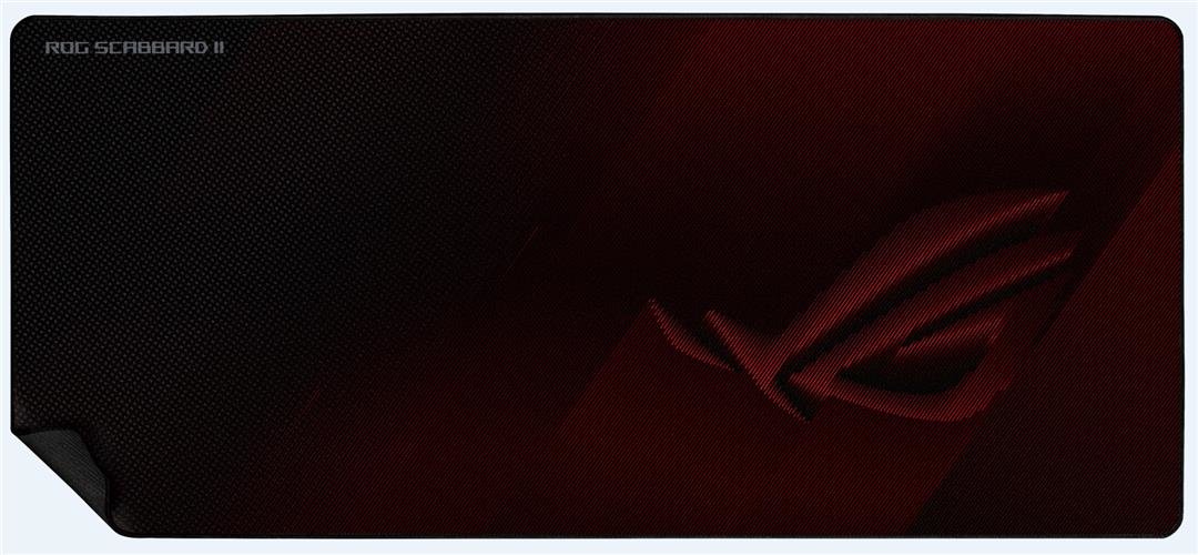 Zweites Bild vonASUS ROG Strix Scabbard II, Schwarz, Rot, Abbildung, Stoff, Gummi, Anti-Rutsch-Basis, Gaming-Mauspad