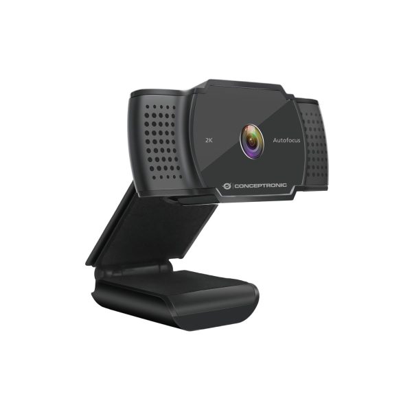 Conceptronic AMDIS 2K-Super-HD-Autofokus-Webcam mit Mikrofon, 5 MP, 2592 x 1944 Pixel, Full HD, 30 fps, 640x480@30fps, 1280x720@30fps, 1920x1080@30fps, 2595x1944@15fps, M-JPEG