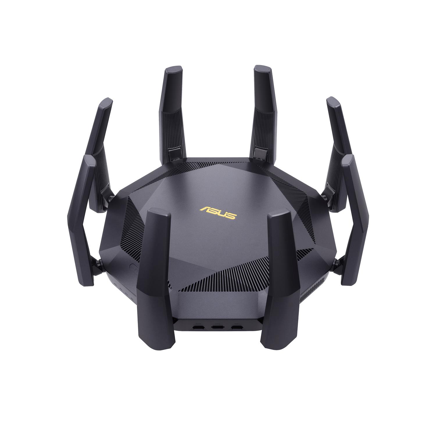 Zweites Bild vonASUS RT-AX89X AX6000 AiMesh, Wi-Fi 6 (802.11ax), Dual-Band (2,4 GHz/5 GHz), Eingebauter Ethernet-Anschluss, 3G, Schwarz, Tabletop-Router
