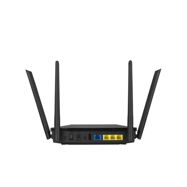 Zweites Bild vonASUS RT-AX53U, Wi-Fi 6 (802.11ax), Dual-Band (2,4 GHz/5 GHz), Ethernet/LAN, 3G, Schwarz, Tabletop-Router