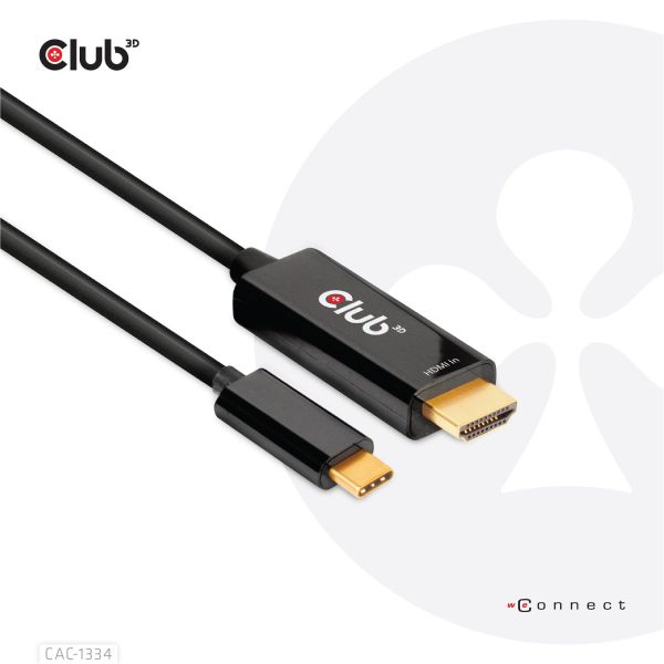 Club 3D HDMI to USB Type-C 4K60Hz Active Cable M/M 1.8m/6 ft, 1,8 m, HDMI Typ A (Standard), USB Typ-C, Männlich, Männlich, Meets ROHS, FCC, and CE EMI requirements Note: - Please update your TV Firmware to the version...