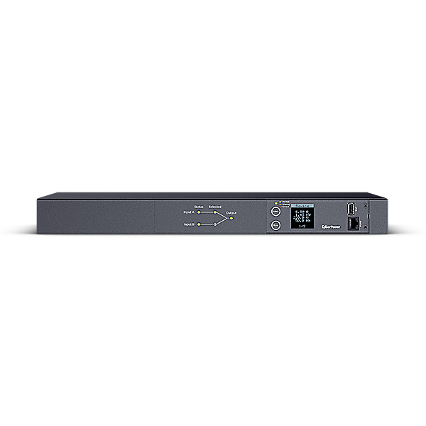 Zweites Bild vonCyberPower Systems CyberPower PDU24004, ATS PDU, Metered, Rackmount 1U, ATS Eingang (2x) 230V/10A IEC-320 C14, Ausgang 10A/IEC-320 C13 (12), Managed, Geändert, 1U, Einphasig, Rackmount, Horizontal, Stahl