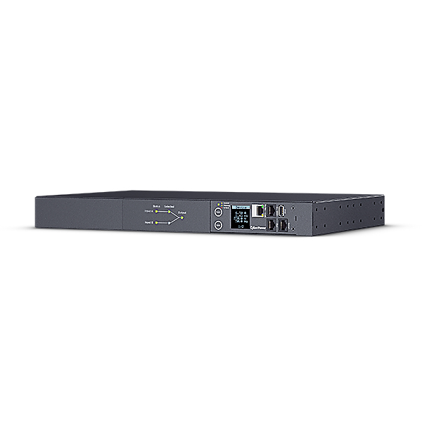 CyberPower Systems CyberPower PDU44004, Rackmount 1U, ATS PDU, Switched, ATS Eingang (2) 230V/10A IEC-320 C14, Ausgang 10A/IEC-320 C13 (12), SNMP-Netzwerkanschluss, PowerPanel Software, Managed, Geändert, 1U, Einphasig, Horizontal, Stahl, Schwarz