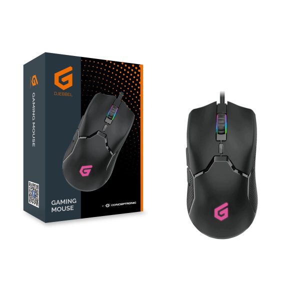 Zweites Bild vonConceptronic DJEBBEL 6D Gaming-Maus, 7200 DPI, rechts, Optisch, USB Typ-A, 7200 DPI, Schwarz
