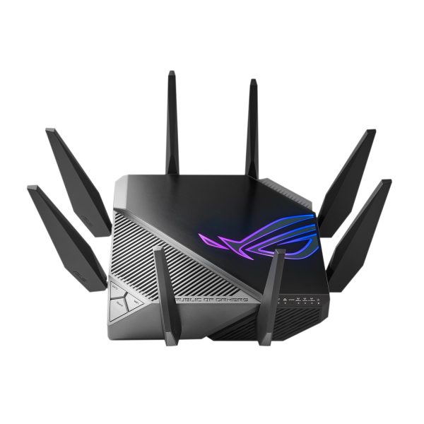 Zweites Bild vonASUS GT-AXE11000, Wi-Fi 6 (802.11ax), Tri-Band (2,4 GHz/5 GHz/6 GHz), Ethernet/LAN, Schwarz, Tabletop-Router