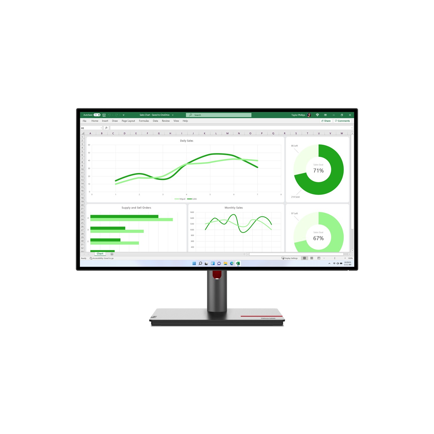 Lenovo ThinkVision P27q-30, 68,6 cm (27"), 2560 x 1440 Pixel, Quad HD, LED, 6 ms, Schwarz