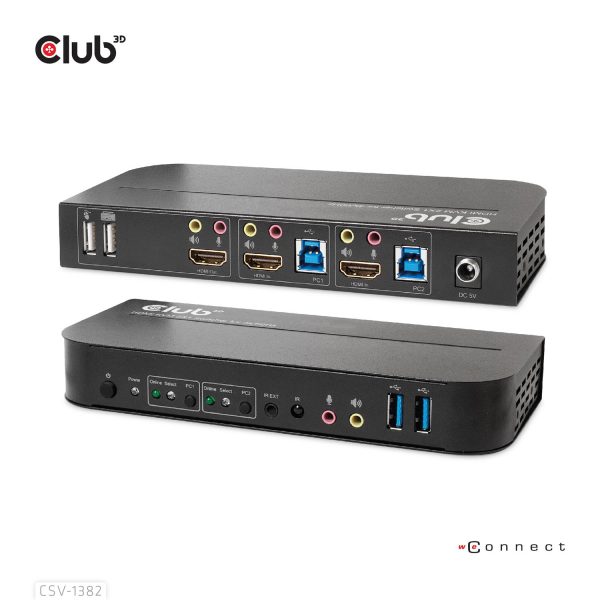Zweites Bild vonClub 3D HDMI KVM SWITCH FOR DUAL HDMI 4K 60Hz, 4096 x 2160 Pixel, 4K Ultra HD, 12 W, Schwarz