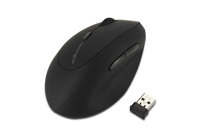 Kensington Pro Fit® Ergo Wireless Maus für Linkshänder, Linkshändig, RF Wireless, 1600 DPI, Schwarz