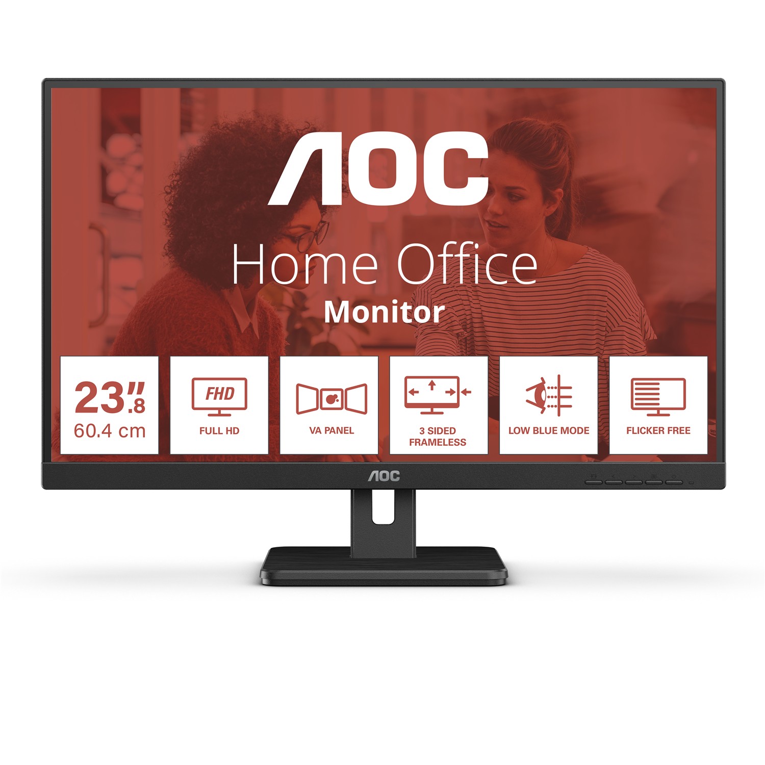 AOC 24E3UM, 61 cm (24"), 1920 x 1080 Pixel, Full HD, 4 ms, Schwarz