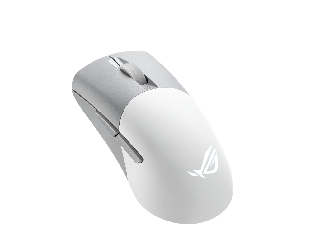 ASUS ROG Keris Wireless AimPoint, rechts, Optisch, RF Wireless + Bluetooth + USB Type-C, 36000 DPI, Weiß
