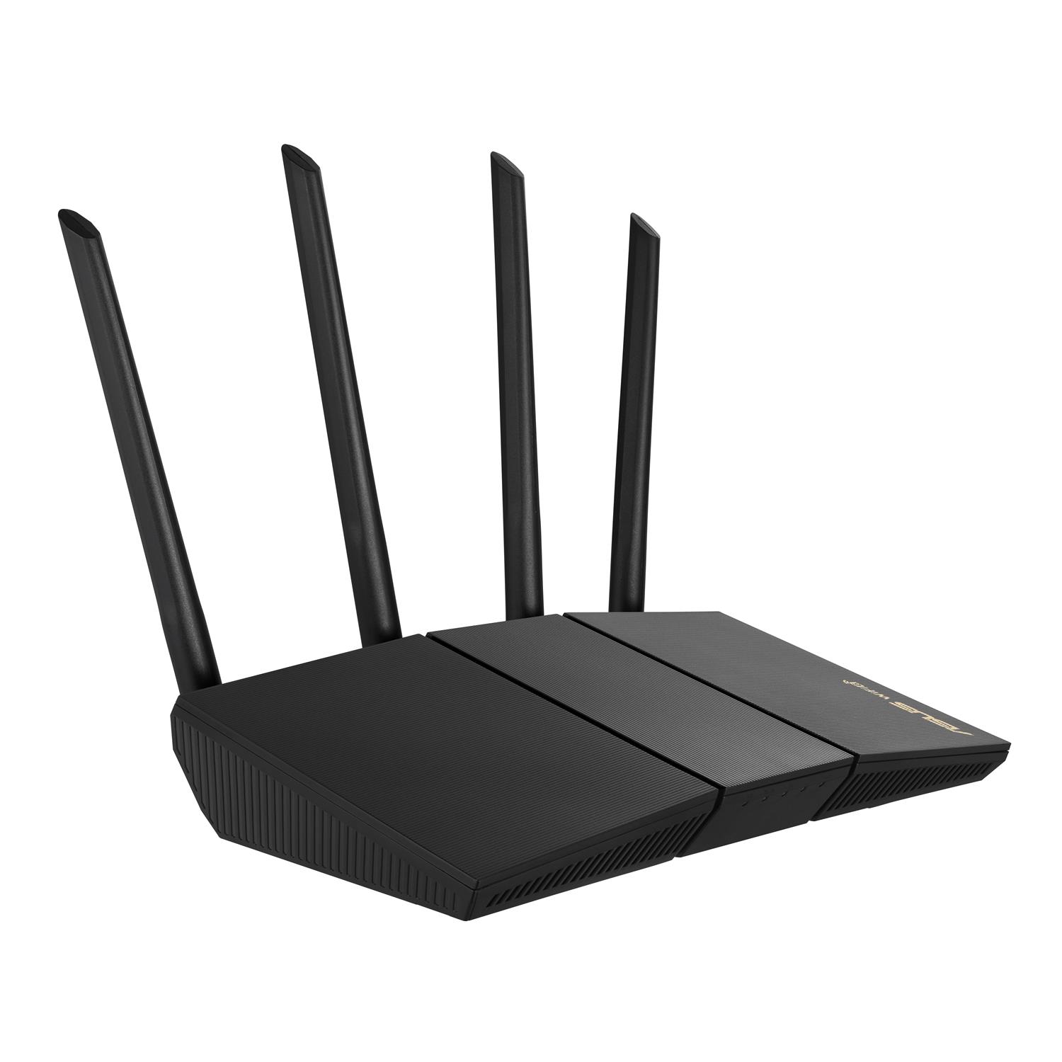 ASUS RT-AX57, Wi-Fi 6 (802.11ax), Dual-Band (2,4 GHz/5 GHz), Ethernet/LAN, Schwarz, Tabletop-Router