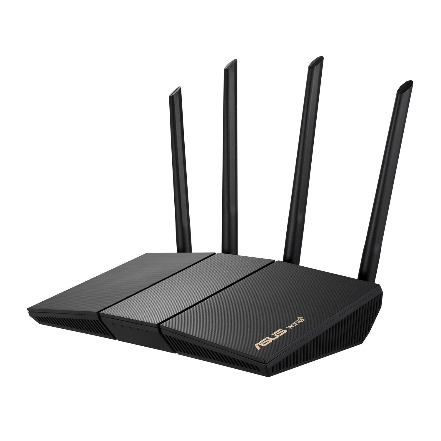 Zweites Bild vonASUS RT-AX57, Wi-Fi 6 (802.11ax), Dual-Band (2,4 GHz/5 GHz), Ethernet/LAN, Schwarz, Tabletop-Router