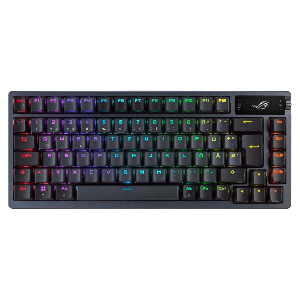 ASUS ROG Azoth, Verkabelt & Kabellos, USB + RF Wireless + Bluetooth, Mechanischer Switch, QWERTY, RGB-LED, Schwarz