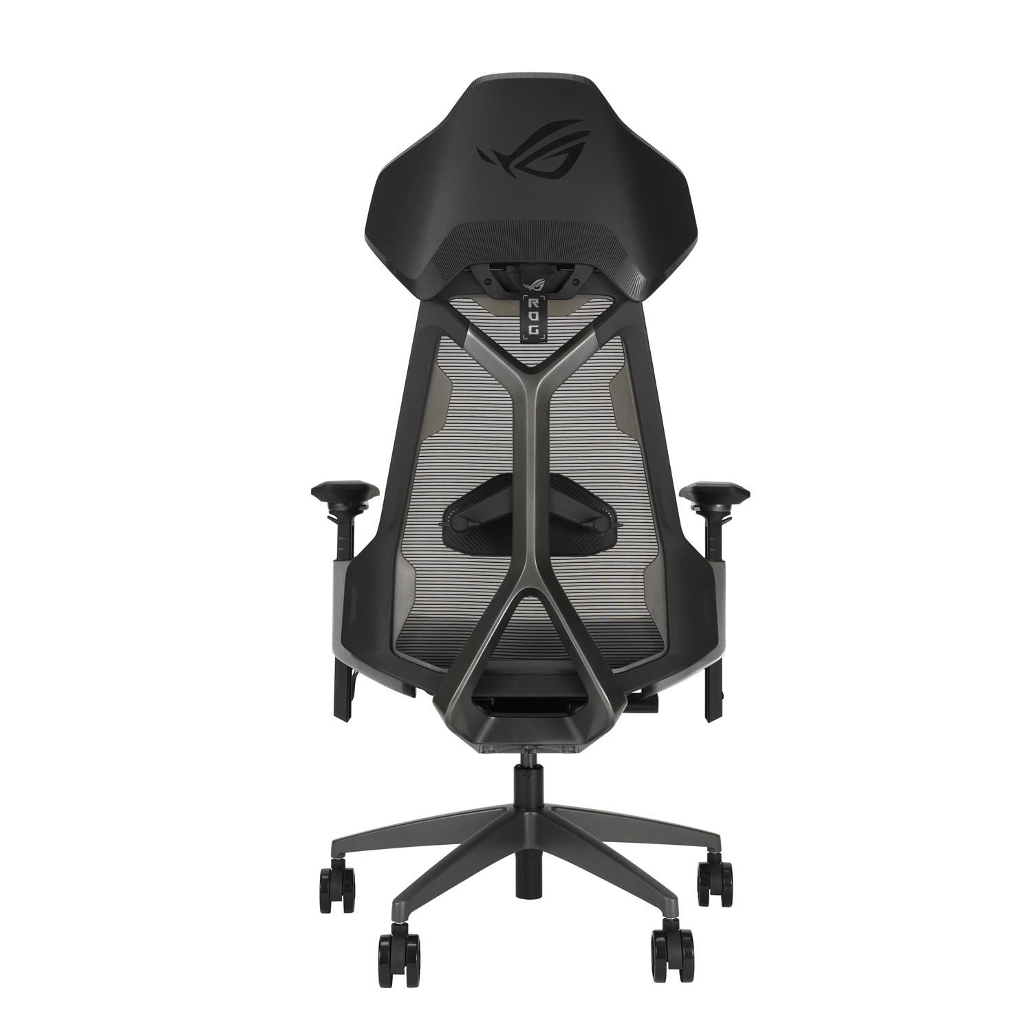 Zweites Bild vonASUS ROG Destrier Ergo, Netz-Sitz, Vernetzte Rückenlehne, Schwarz, Grau, Aluminium, Schwarz