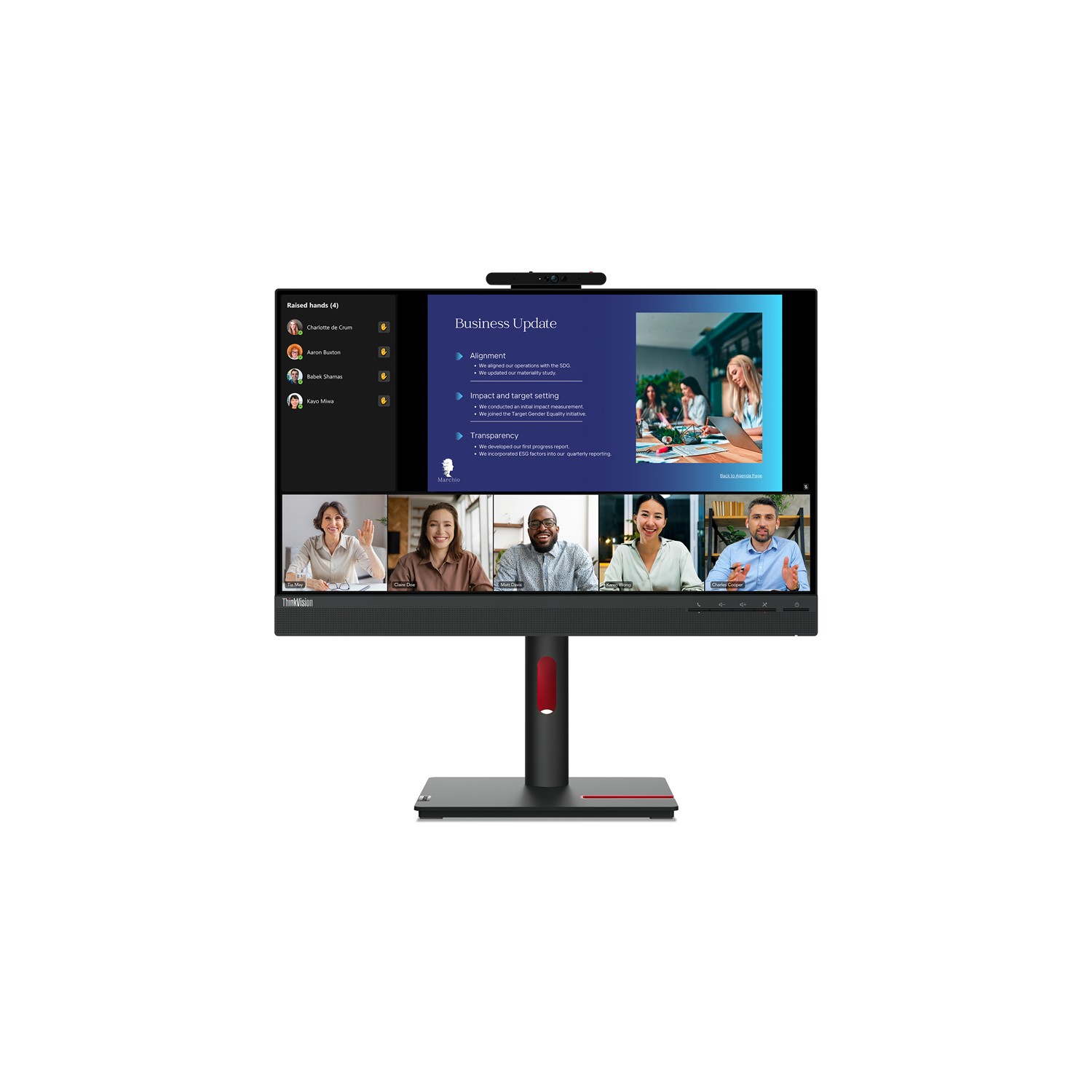 Lenovo ThinkVision T24v-30, 60,5 cm (23.8"), 1920 x 1080 Pixel, Full HD, LED, 6 ms, Schwarz