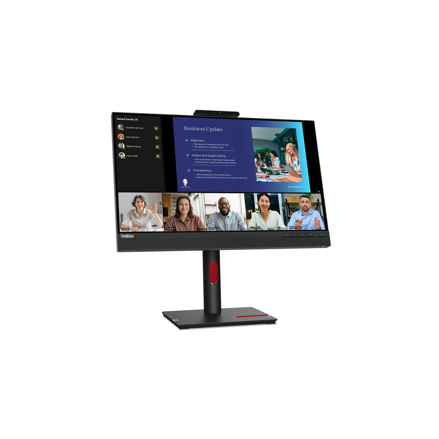 Zweites Bild vonLenovo ThinkVision T24v-30, 60,5 cm (23.8"), 1920 x 1080 Pixel, Full HD, LED, 6 ms, Schwarz