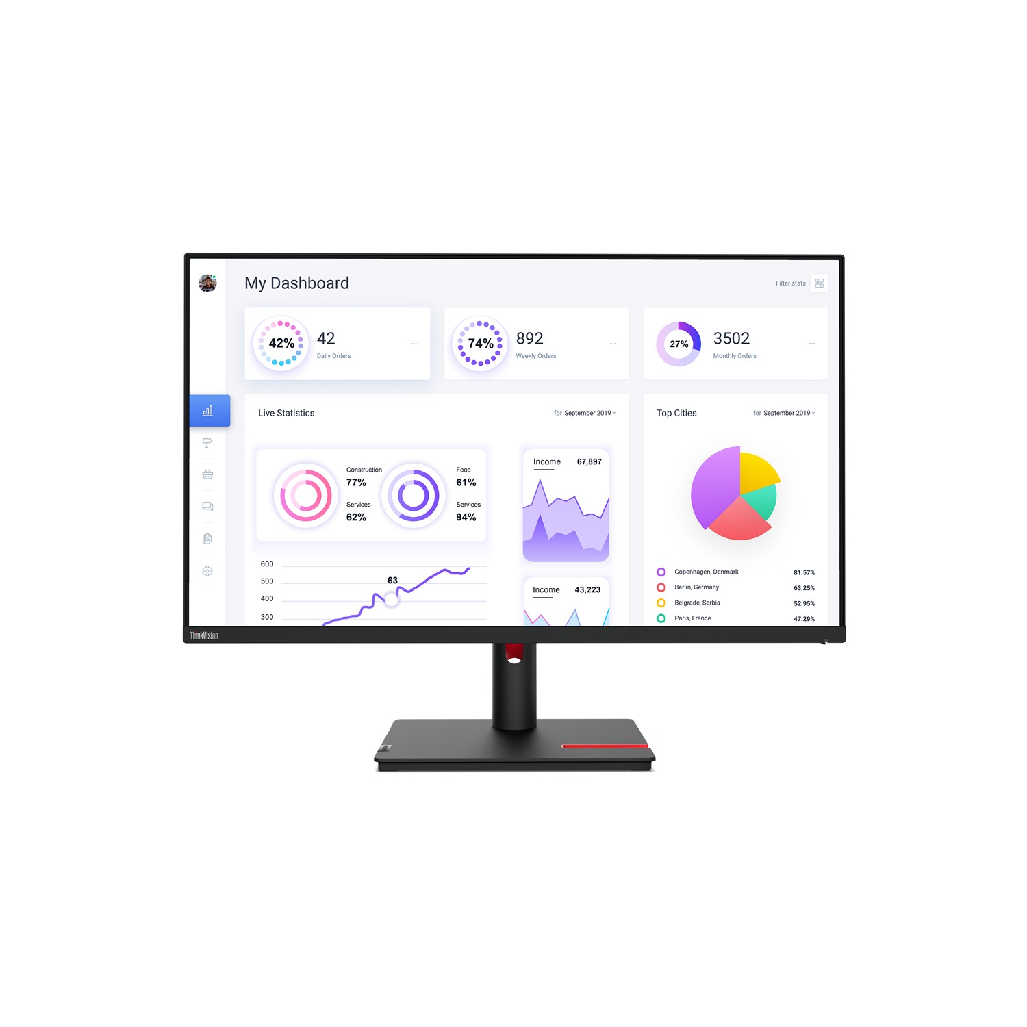 Zweites Bild vonLenovo ThinkVision T32p-30, 80 cm (31.5"), 3840 x 2160 Pixel, 4K Ultra HD, LED, 6 ms, Schwarz