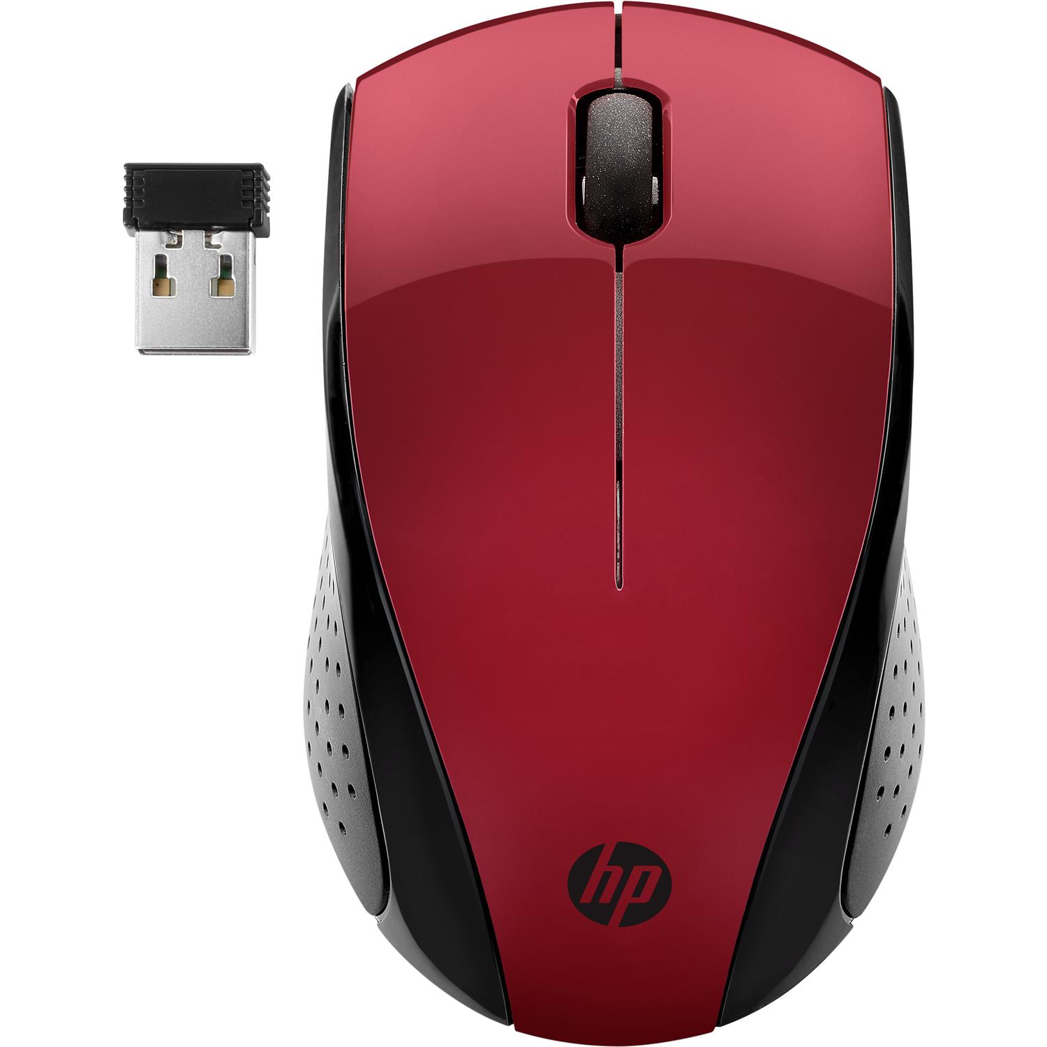 HP Wireless-Maus 220 (Sunset Red), Beidhändig, Optisch, RF Wireless, 1600 DPI, Schwarz, Rot