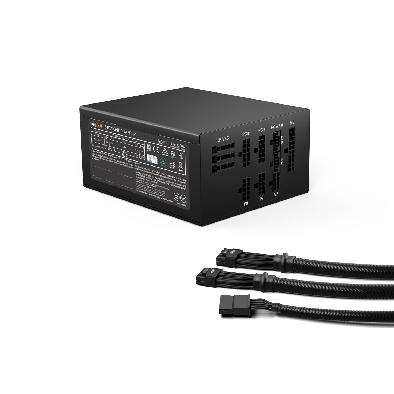Zweites Bild vonBe Quiet! Straight Power 12, 1200 W, 110 - 240 V, 1270 W, 50/60 Hz, 15/7.5 A, 150 W