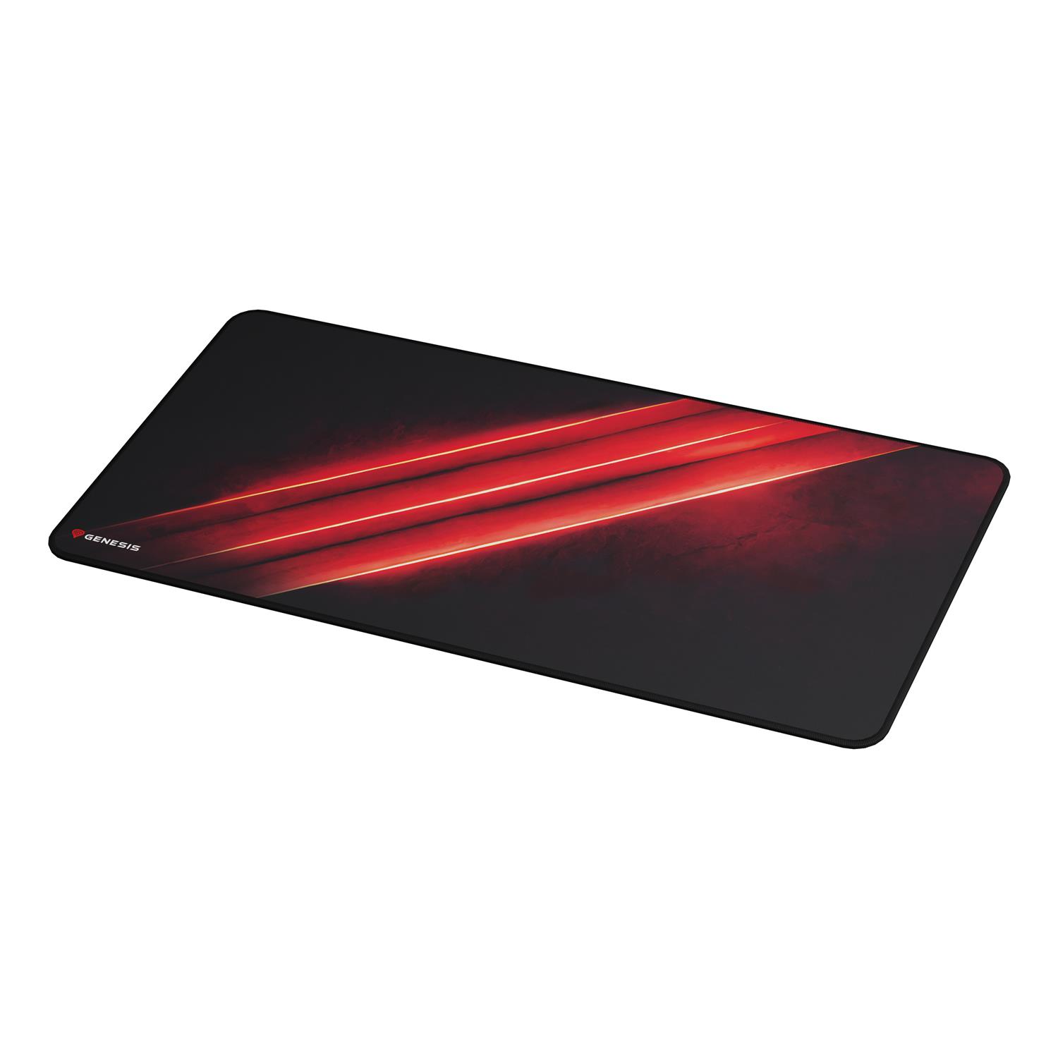 natec GENESIS Carbon 500 Maxi Flash G2, Schwarz, Rot, Abbildung, Stoff, Gummi, Anti-Rutsch-Basis, Gaming-Mauspad