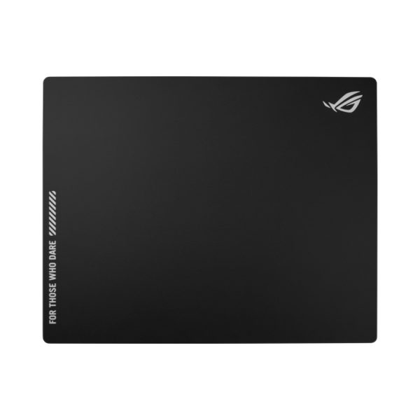 ASUS ROG Moonstone Ace L, Schwarz, Muster, Silikon, Gehärtetes Glas, Anti-Rutsch-Basis, Gaming-Mauspad
